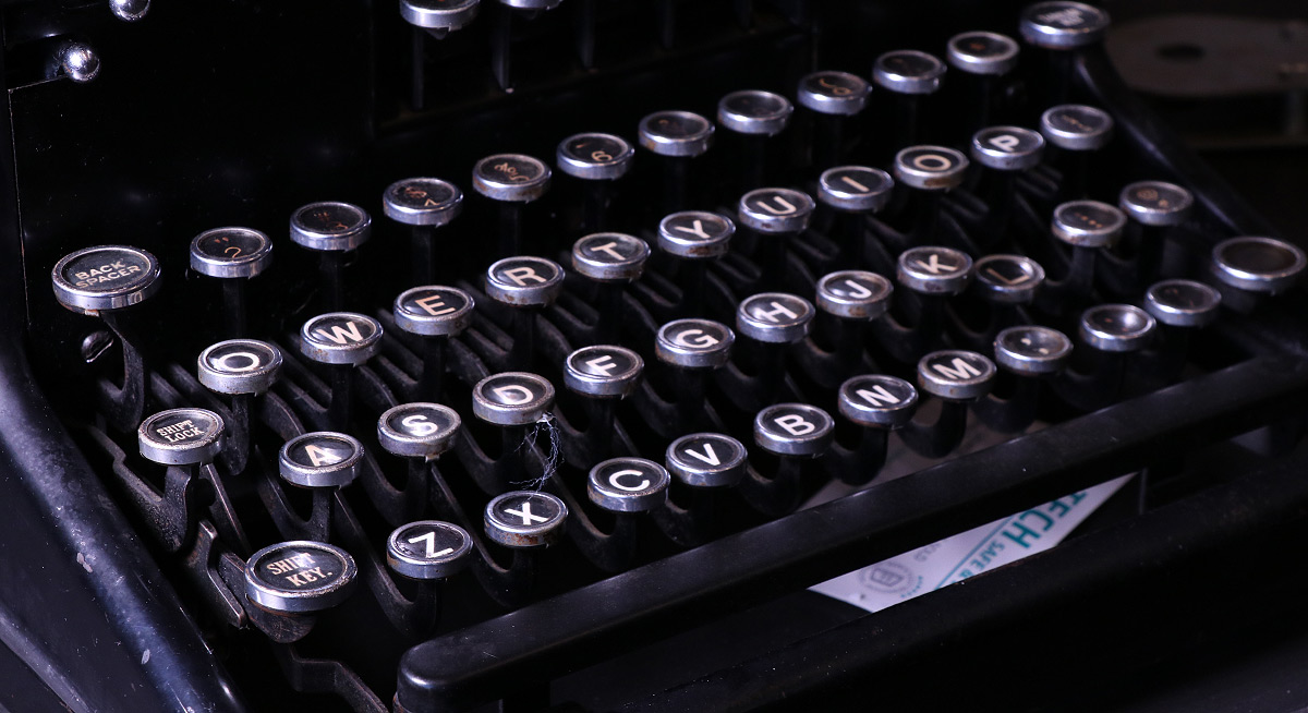 Typewriter close up shot